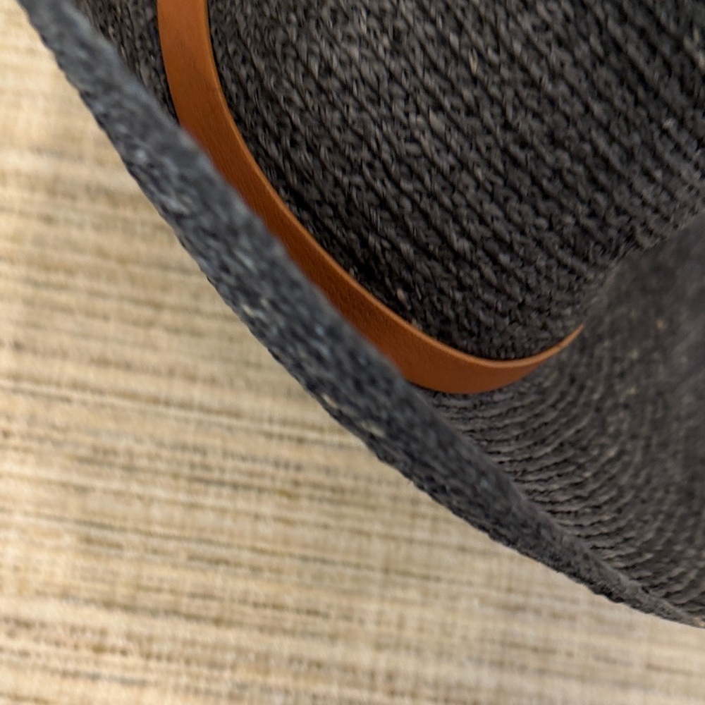 Helen Kaminski Black Straw Hat with Tan Band - Picture 8 of 10